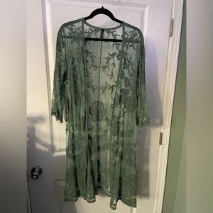 Lane Bryant Green Lace Duster 18/20